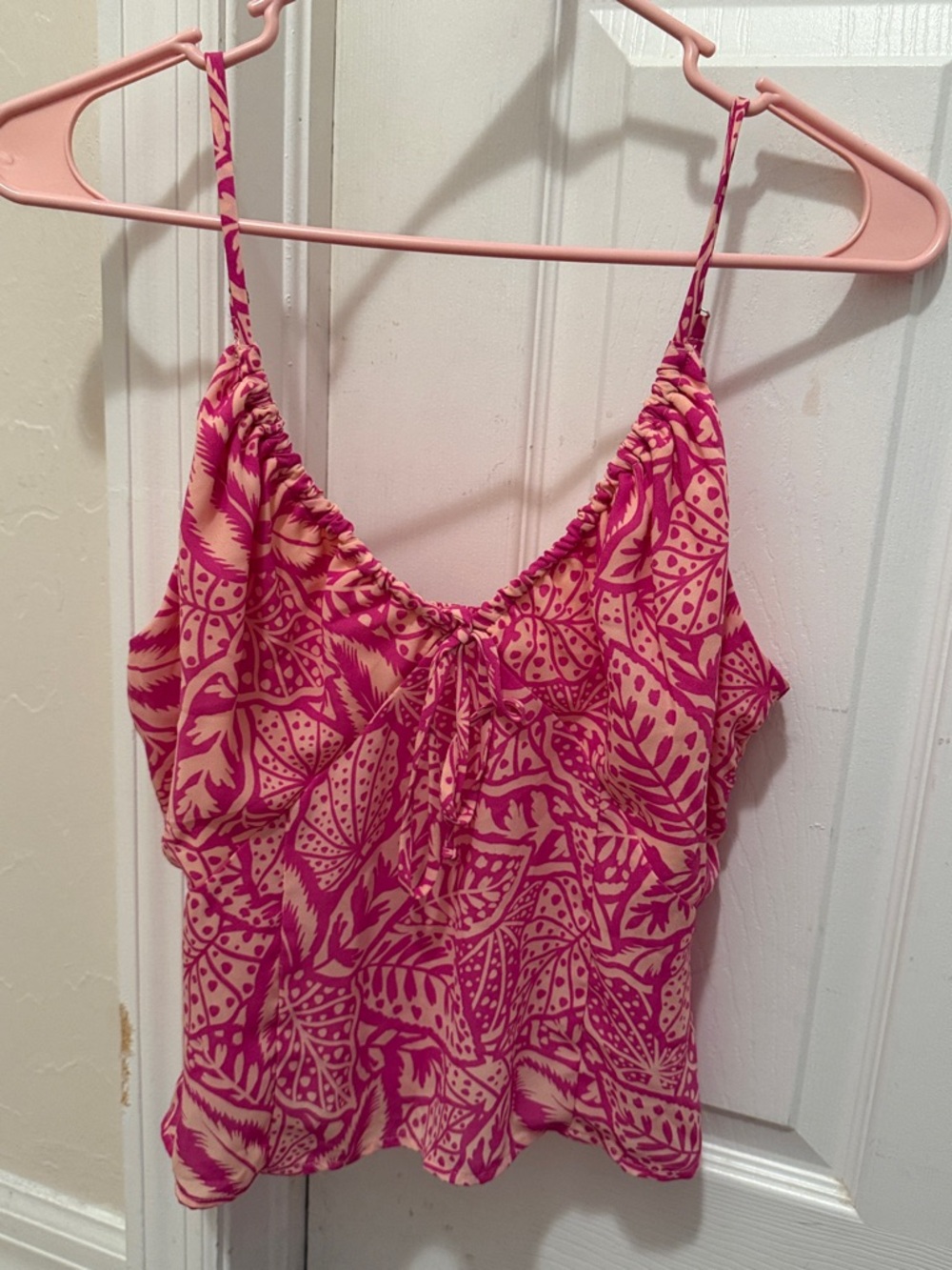 Sienna Sky Pink and Cream Printed Spaghetti Strap Top